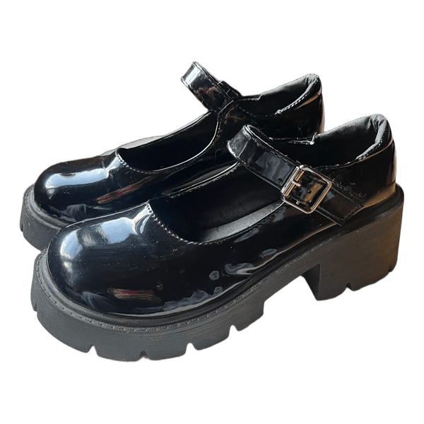 Black chunky Mary Jane shoes