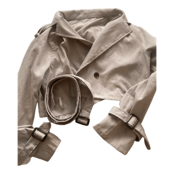 Beige cropped trench jacket