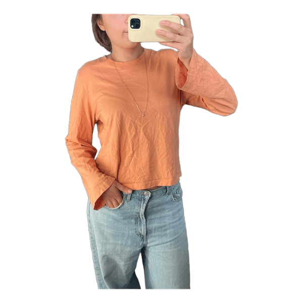 Orange langærmet t-shirt