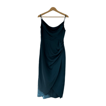 Teal slip midi dress