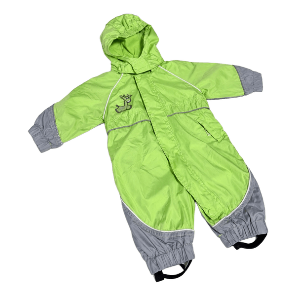 Green hooded baby jumpsuit