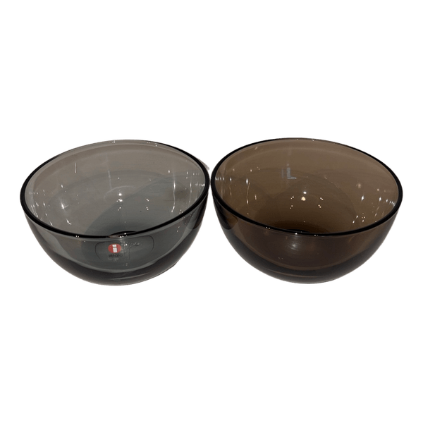 Iittala Teema harmaa ja ruskea lasikulho