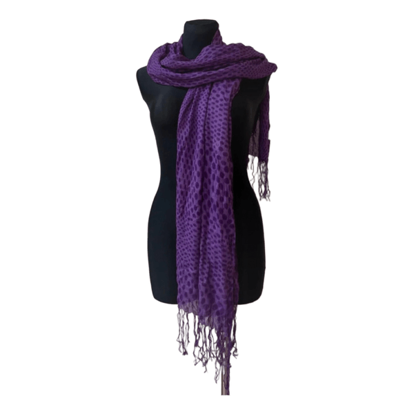 Purple polka dot scarf