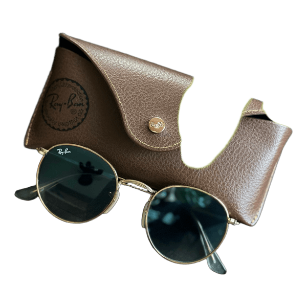 Ray-Ban Round Metal 001/3F Gold/Blue (Full Set + Receipt)