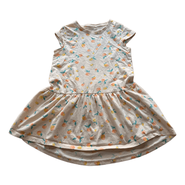 Peach print kjole