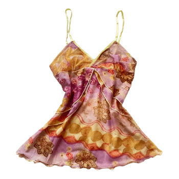 Floral mesh camisole top