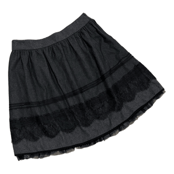 Grey lace mini skirt