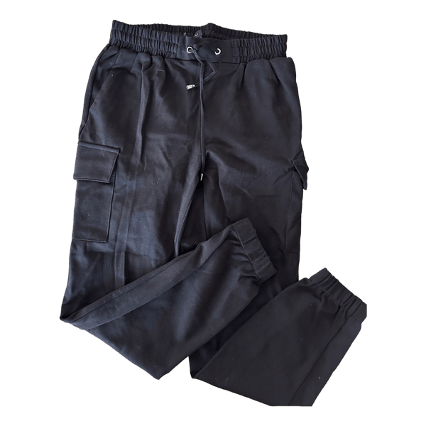 Black cargo joggers