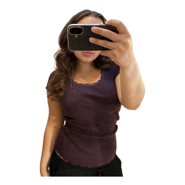Purple ribbed t-shirt