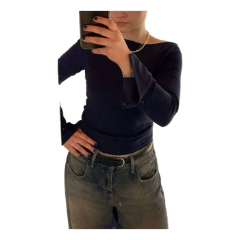 Tummansininen pitkähihanen