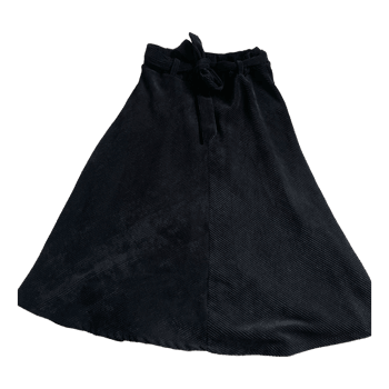 Black corduroy midi skirt