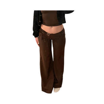 Brown wide leg trousers