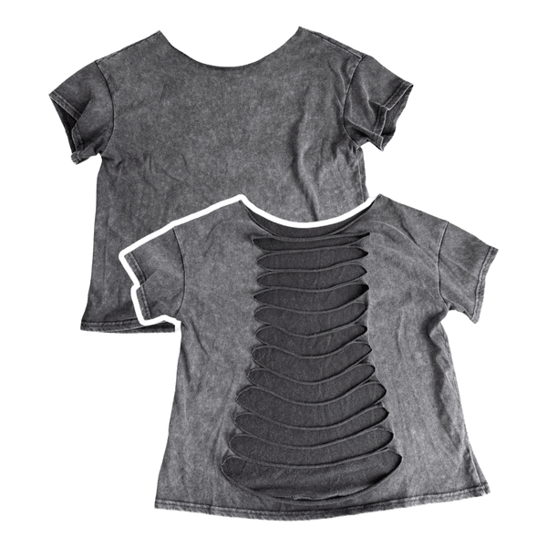 Grey cut-out t-shirt