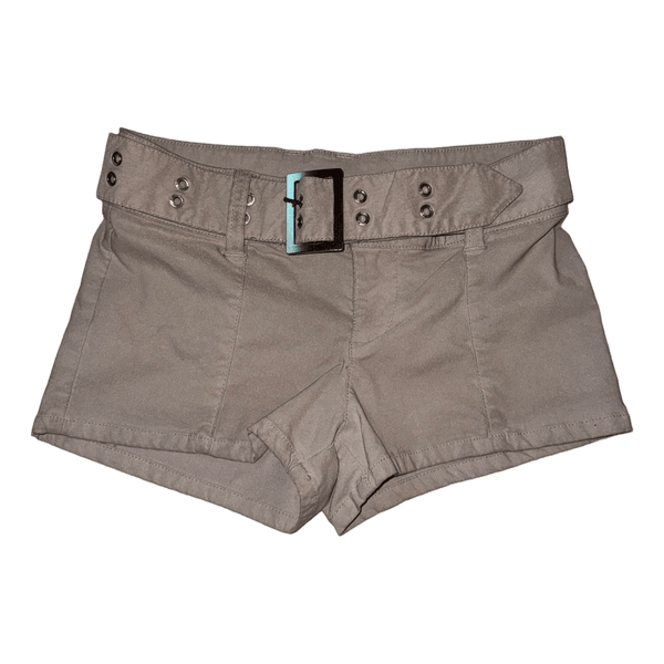 Beige belted shorts