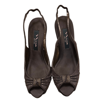 Brown Nina slingback heels