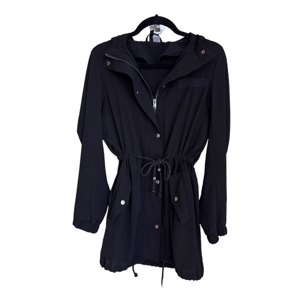 Black hooded jacket