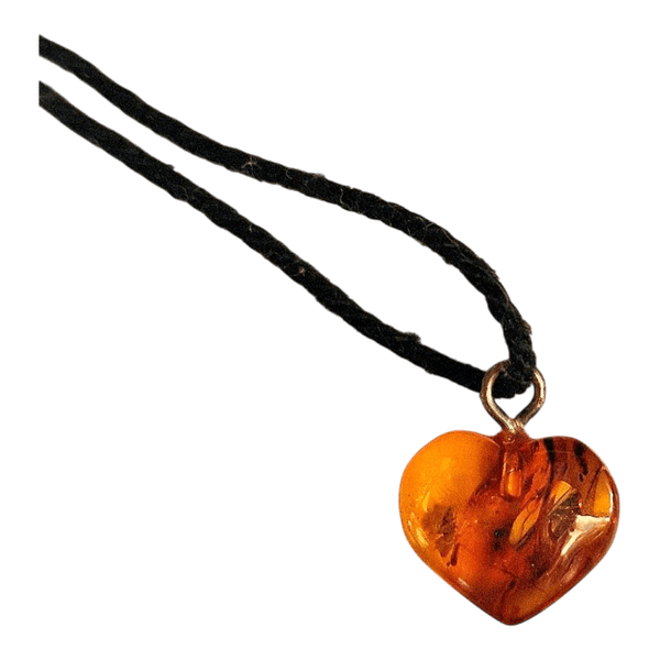 Amber heart necklace