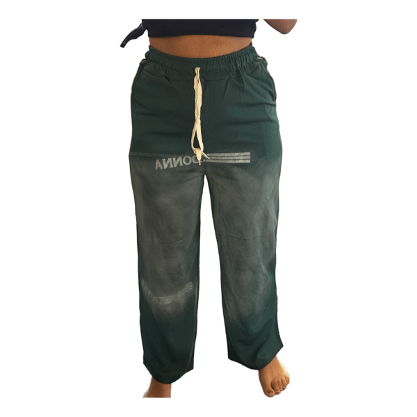Green wide leg sweatpants