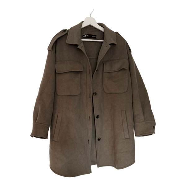 Zara khaki shirt jacket