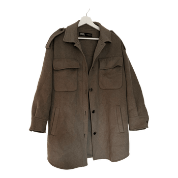 Zara khaki shirt jacket