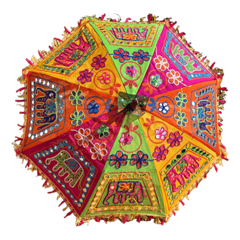 Colourful fancy Indian embroidered elephant umbrella