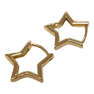 Gold star hoop earrings