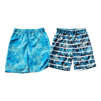 Blue patterned swim shorts