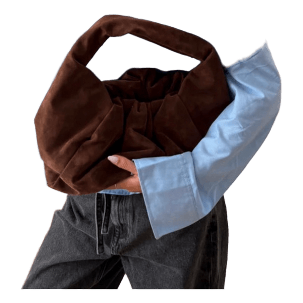 Brun ruskind skulderbag