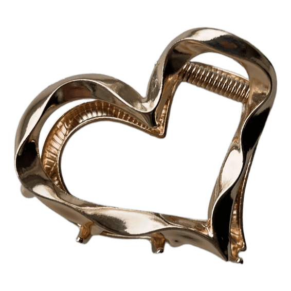 Gold heart hair claw