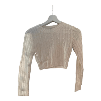 White knit cropped sweater