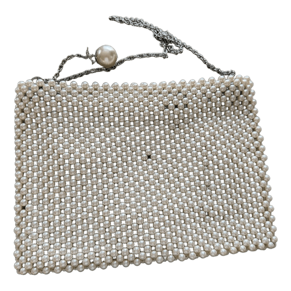 Beaded pearl shoulder bag