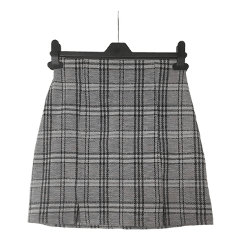 Grey plaid mini skirt