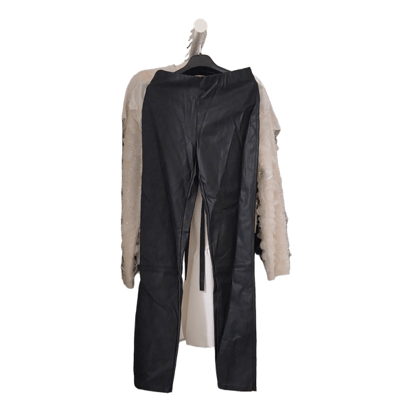 Black faux leather trousers