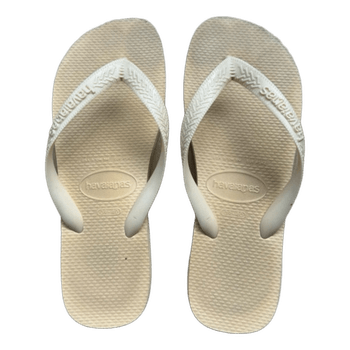 Beige Havaianas flip-flops