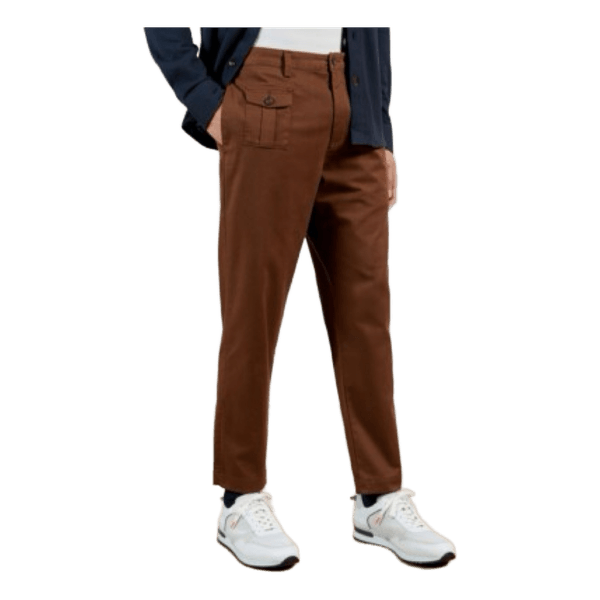 Ted Baker London ASAHI Tapered Cropped Trousers Brown W30 Like New
