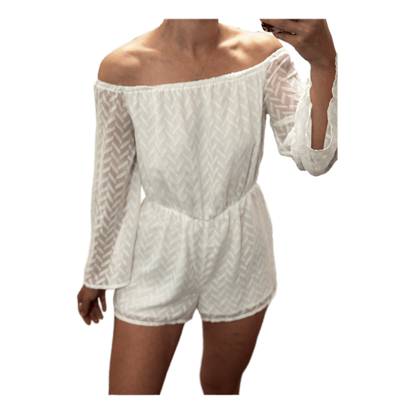 White off shoulder playsuit
