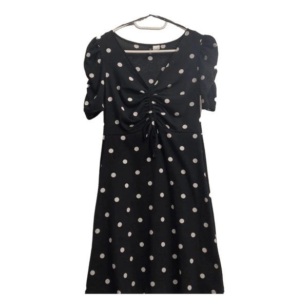 Black polka dot dress