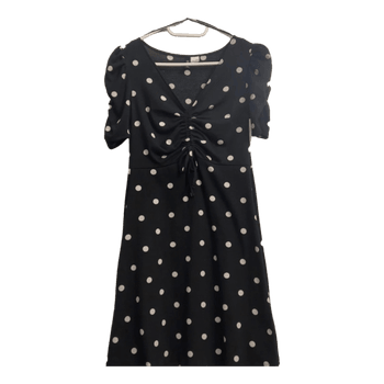 Black polka dot dress