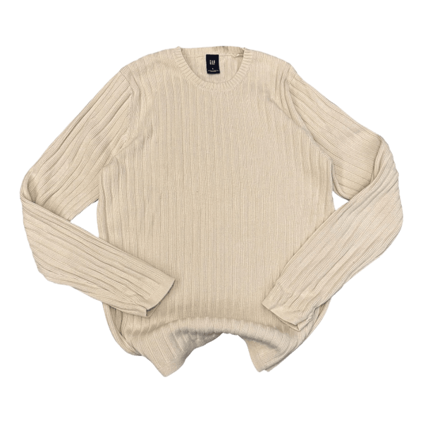 Beige ribbed cotton sweater Vintage Rare Gap