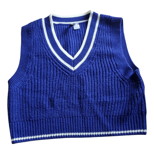 Blue knit vest
