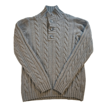 Armand Thiery Palmikkoneule - 80% Lampaanvillaa - Harmaa - S/M