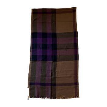 Burberry Half Mega Check Silk Cashmere Scarf 
