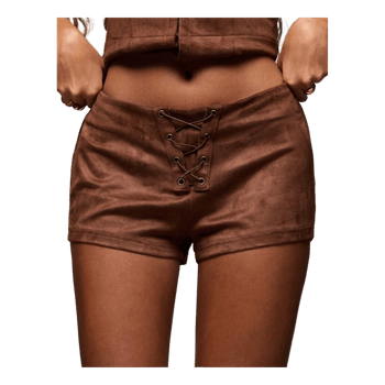 Brown faux suede shorts