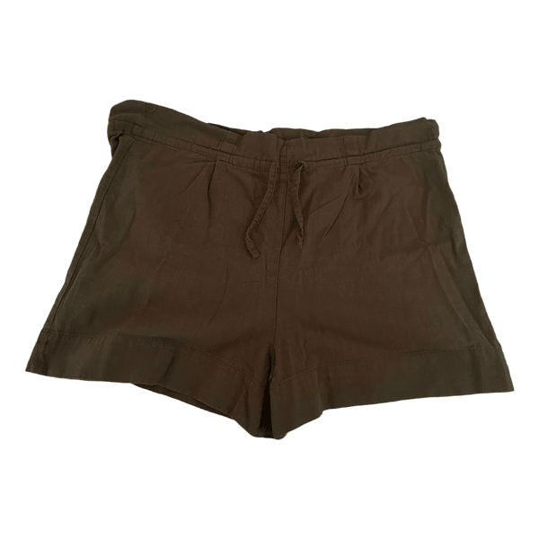 Green linen shorts