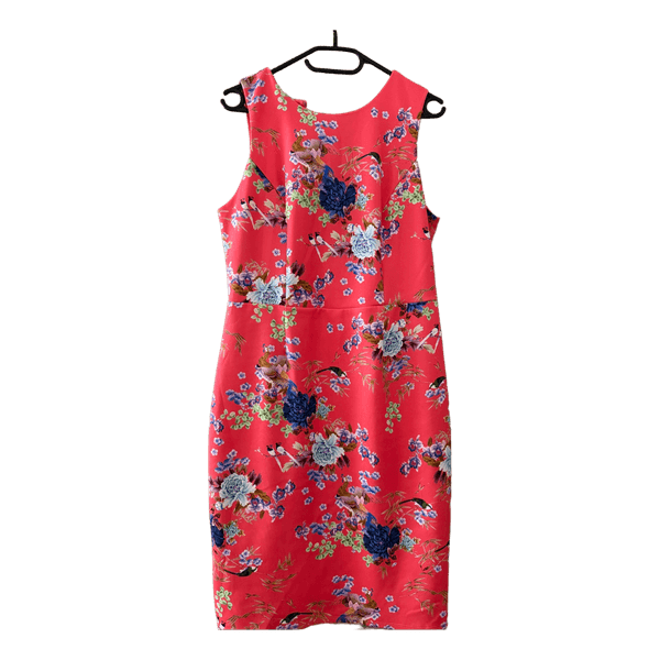 Red floral summer dress