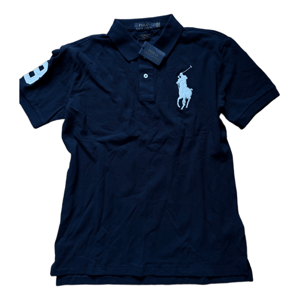 Blue cotton polo shirt