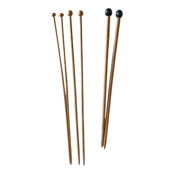 Wooden Knitting Needles Set Mixed Sizes 8 mm + 5–6 mm + ~4 mm