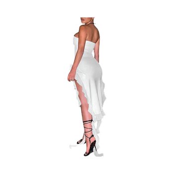 White strapless maxi dress