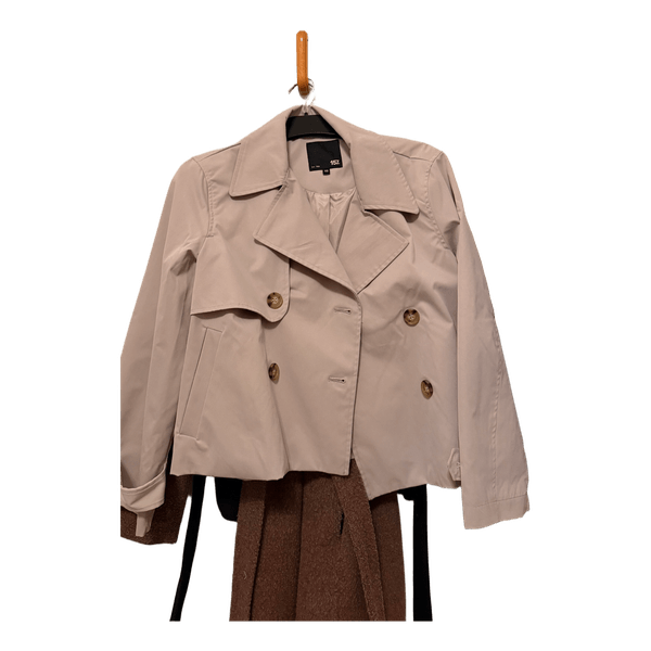 Beige kort trenchcoat