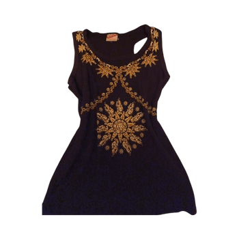 Brown embroidered y2k tank top